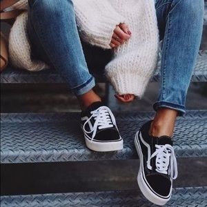 Black platform vans